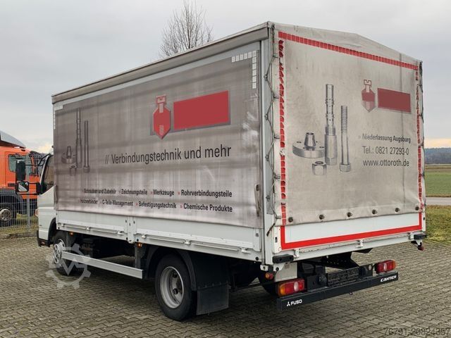 LKW mit Pritsche & Plane MITSUBISHI FUSO Canter 9C18_Autom_Klima_ Schiebeplane_EURO6