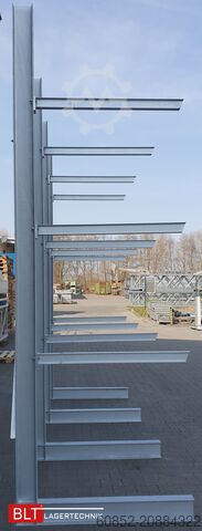 Cantilever rack ca. 4,02 lfm. Kragarmregal H:400cm T: 137 cm , 500 kg/Arm , 4 Lagerebenen