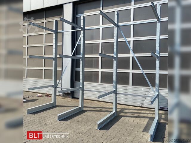 Cantilever rack ca. 4,02 lfm. Kragarmregal  H: 350cm T: 137 cm , 500kg/Arm , 4 Lagerebenen