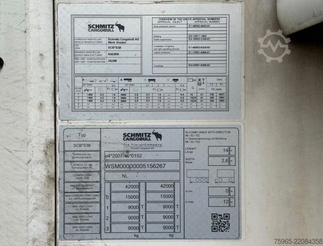 Reefer semitrailer SCHMITZ CARGOBULL SCB*S3B THERMO KING SLXe 300 DHOLLANDIA TAIL LIF