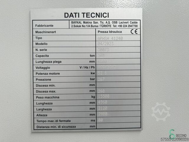 Press brakes  Baykal APHS-Hybrid 41240 2023 Baykal APHS-Hybrid 41240