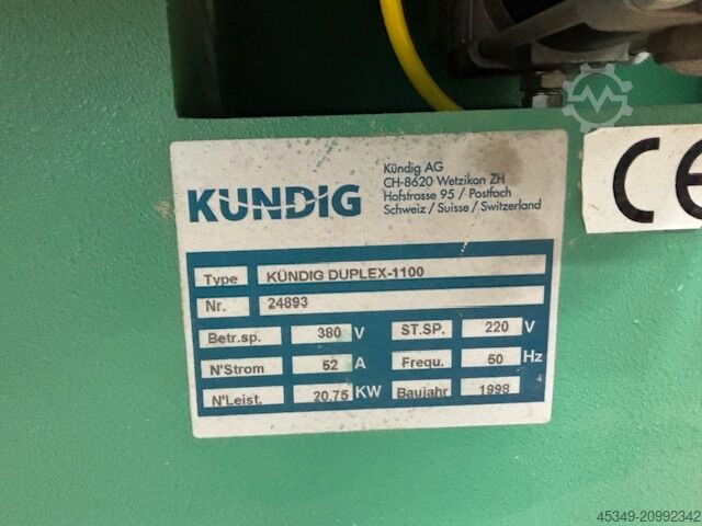 Breitbandschleifmaschine Kündig Duplex 1100