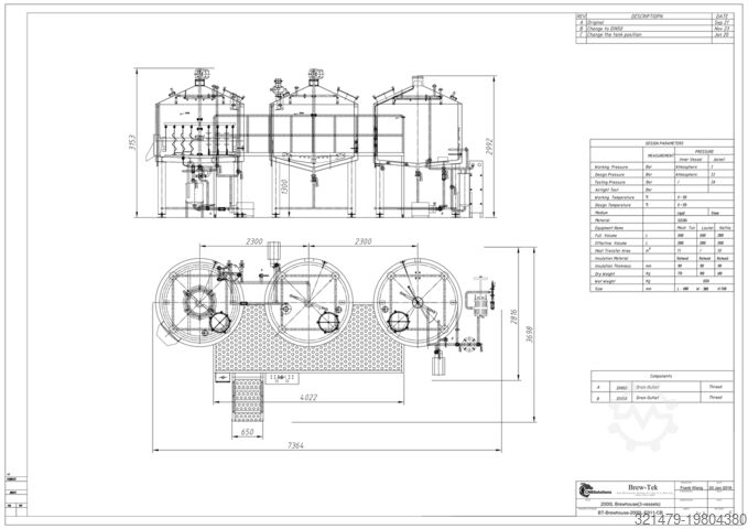 Brew house, fermentation cellar, storage cellar 20hl Brauerei komplett 2019