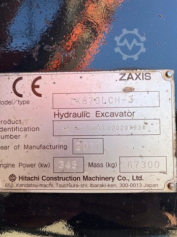  Hitachi ZX 670 LCH-3