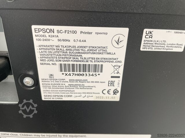 Digital print machine Epson SureColor SC-F2100 DTG
