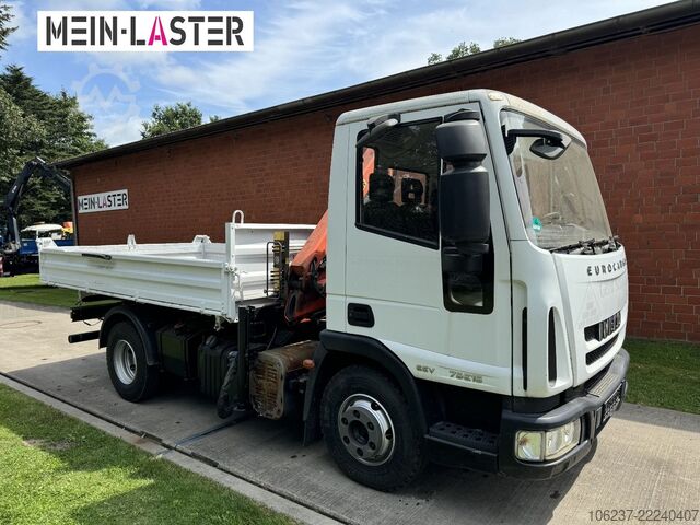 Three-way tipper van IVECO ML75E16 3 S-Kipper Kran PK  9,4m-550 kg Greifer
