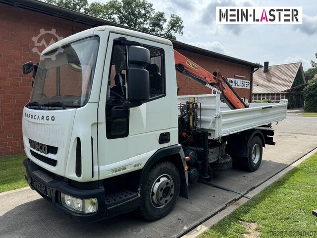 Three-way tipper van IVECO ML75E16 3 S-Kipper Kran PK  9,4m-550 kg Greifer