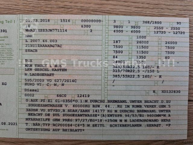 LKW mit Getränkeaufbau MAN TGX 26.500 / Zug / Orten Getränke / Ret Lenkachs