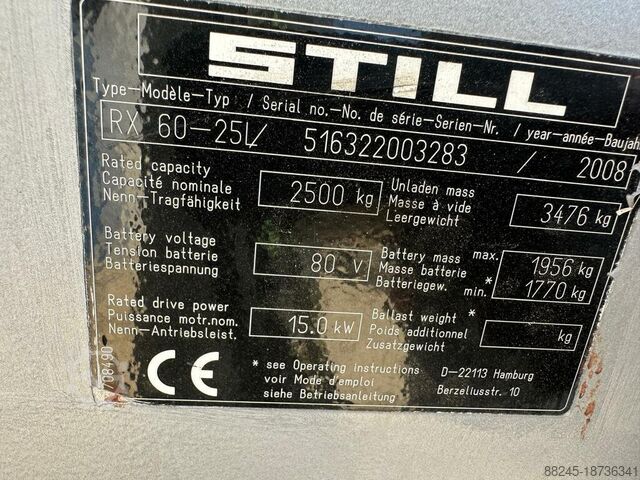 VS-22106 Electric Duplex Forklift Still RX60-25 Fork Spreader STILL RX60-25L