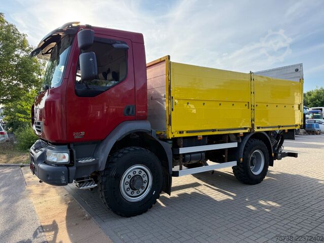 Flatbed truck RENAULT Midlum 280 DXI 4x4 Pritsche+LBW/BLATTFEDERUNG