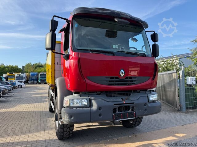 Flatbed truck RENAULT Midlum 280 DXI 4x4 Pritsche+LBW/BLATTFEDERUNG