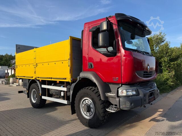 Flatbed truck RENAULT Midlum 280 DXI 4x4 Pritsche+LBW/BLATTFEDERUNG