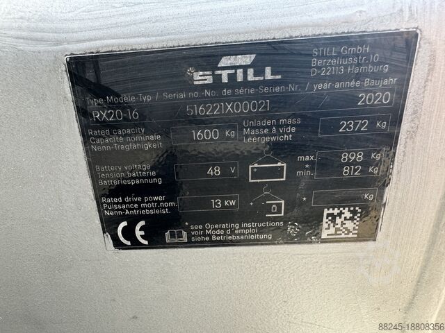 VS-22120 Elektro-Triplex-Gabelstapler Still rx20-16 BJ2020 Leasing möglich STILL RX20-16