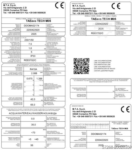 Chiller, water chiller unit, cooler, MTA S.p.A., Kühlmaschinen, TAEevo TECH MINI M05