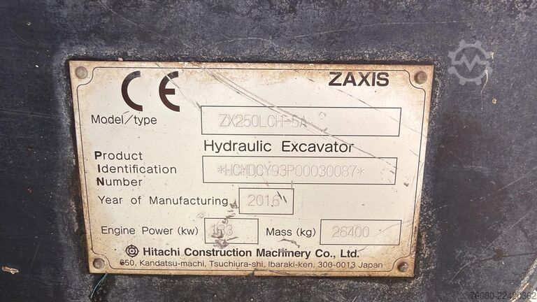 Crawler excavator Hitachi ZX250LCH-5A (AIRCO / 6.868 HOURS / BELGIAN MACH...