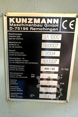 Vertical machining center KUNZMANN BA 1200