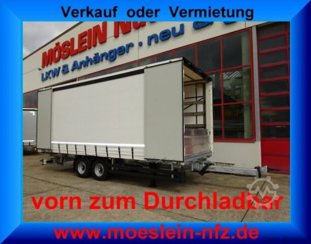 Open trailer with tarp Möslein TPW 105 D Schwebheim  Tandem- Planenanhänger Durchladen