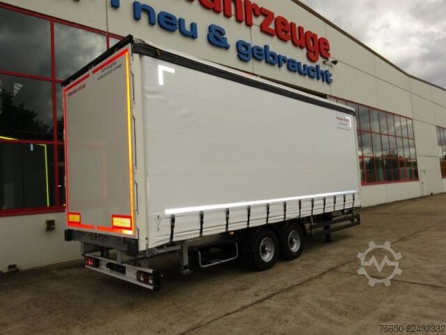 Open trailer with tarp Möslein TPW 105 D Schwebheim  Tandem- Planenanhänger Durchladen