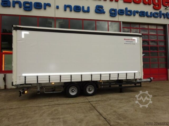 Open trailer with tarp Möslein TPW 105 D Schwebheim  Tandem- Planenanhänger Durchladen