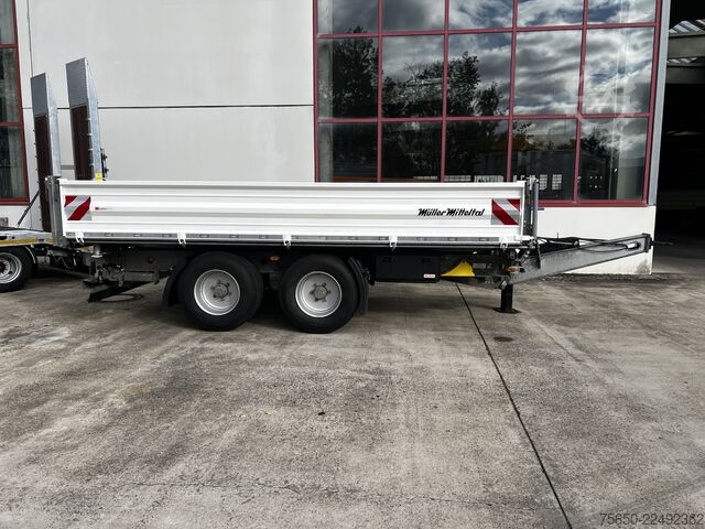 Three-way tipper trailer Müller-Mitteltal TA-2  14,4 t Tandemkipper- Tieflader Breitbereifung NEUWERTIG