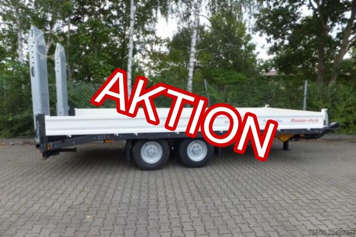 Low loader trailer Möslein TTT 13- 5,28 Weiß  Neuer 13 t Tandemtieflader