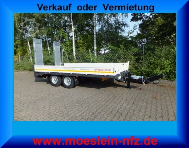 Low loader trailer Möslein TTT 13- 5,28 Weiß  Neuer 13 t Tandemtieflader