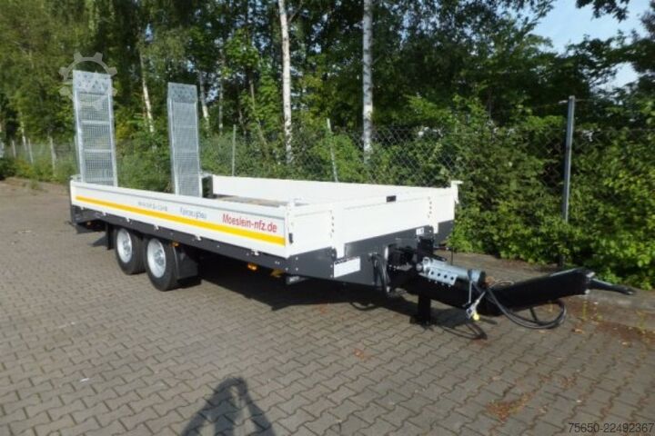 Low loader trailer Möslein TTT 13- 5,28 Weiß  Neuer 13 t Tandemtieflader