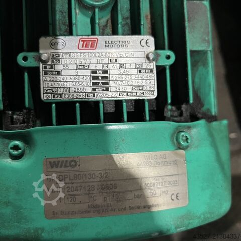 Wasserpumpe WILO DPL80/130-3/2