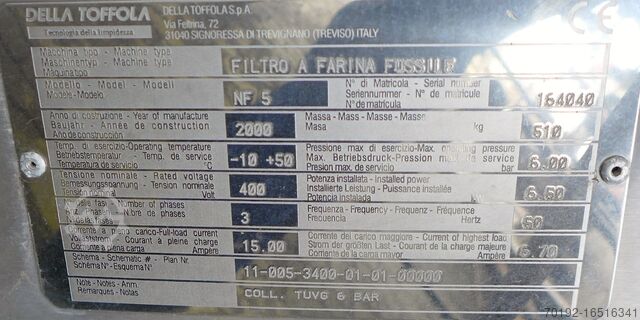 Della Toffola NF5 / plate filter 5 mยฒ Della Toffola