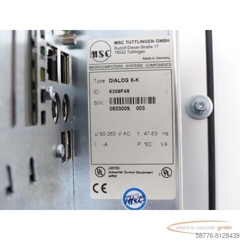 Komponente MSC DIALOG 6 - K . 6309F48 SN:0533009.003  !