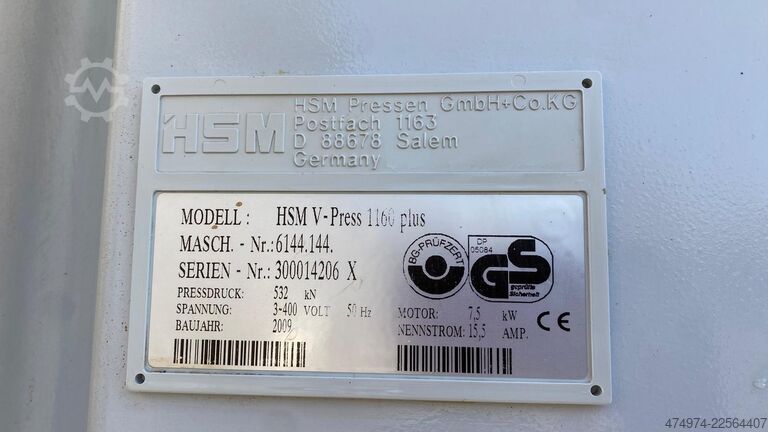 Paper baler waste compactor waste management hsm V-Press 1160 Plus