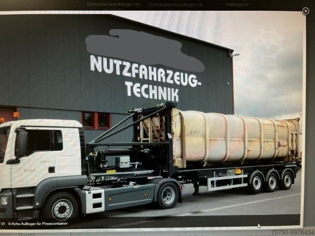 Auflieger H&W 3- Achs Auflieger für Presscontainer