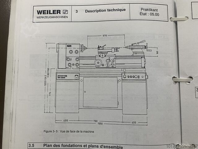 Parallel Lathe WEILER Praktikant 160 B