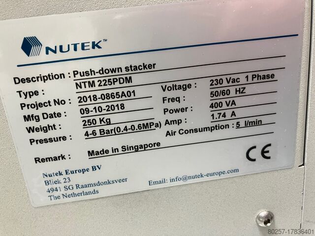 Push-Down-Stacker for PCBs Nutek NTM 225 PDM
