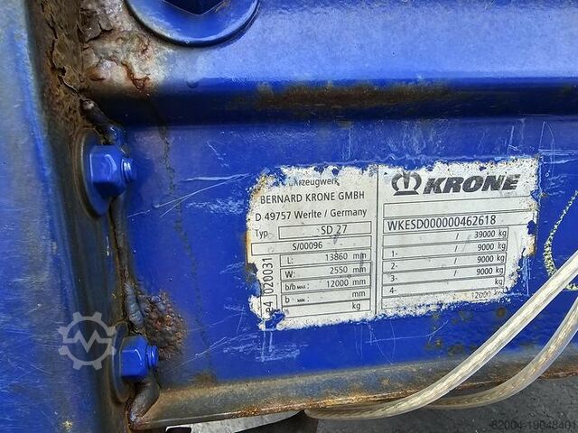 Curtain sided KRONE SD27 3 AXLE MEGA CURTAINSIDER TRAILER CODE XL ...