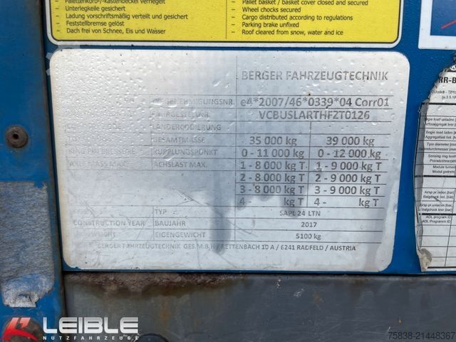 Open semitrailer with tarp BERGER SAPL24*Standard Tautliner*Liftachse*Zerifikat*