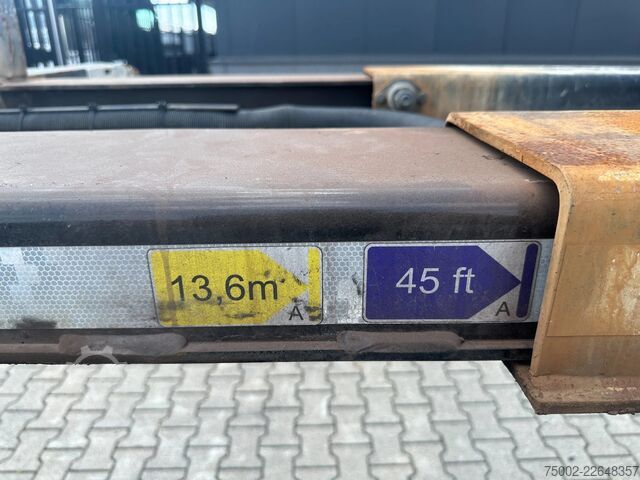 Container transportation D-TEC FLEXITRAILER / 45FT HC MULTI / BPW + drumbrakes...