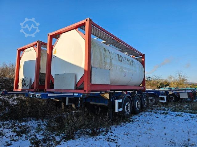 Auflieger-Wechselfahrgestell SCHMITZ CARGOBULL 20" Tankconatinerchassis + Tankcontainer