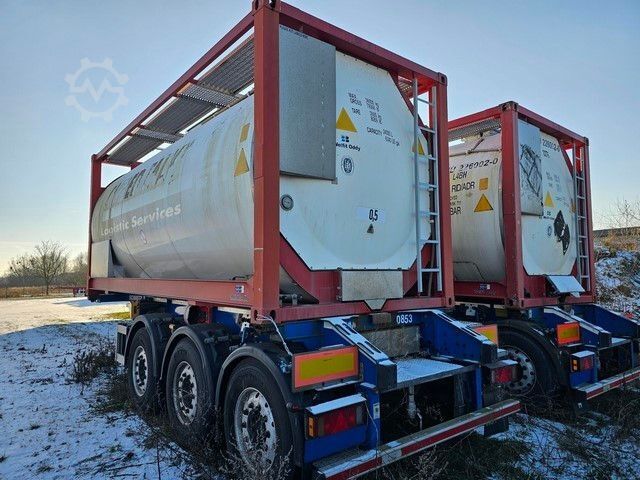 Auflieger-Wechselfahrgestell SCHMITZ CARGOBULL 20" Tankconatinerchassis + Tankcontainer