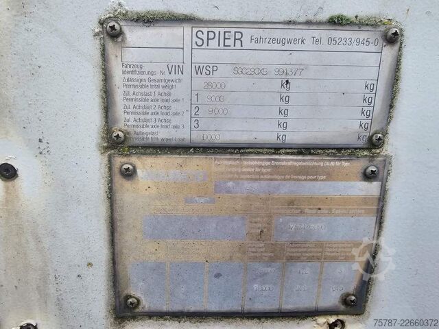 Kofferauflieger SPIER Doppelstock mit Balken, 2 Achser