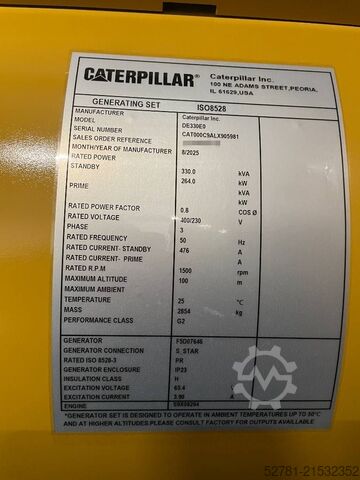 Aggregat Caterpillar DE330E0 - C9 - 330 kVA Generator - DPX-18022