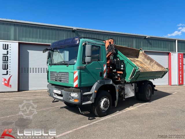Kipper LKW MAN TGM 18.280 4x4BB*Terex-Kran*Meiller-Kipper*