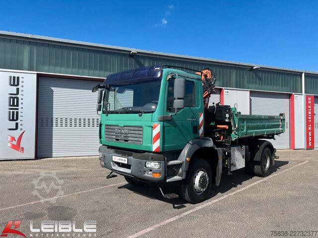 Kipper LKW MAN TGM 18.280 4x4BB*Terex-Kran*Meiller-Kipper*