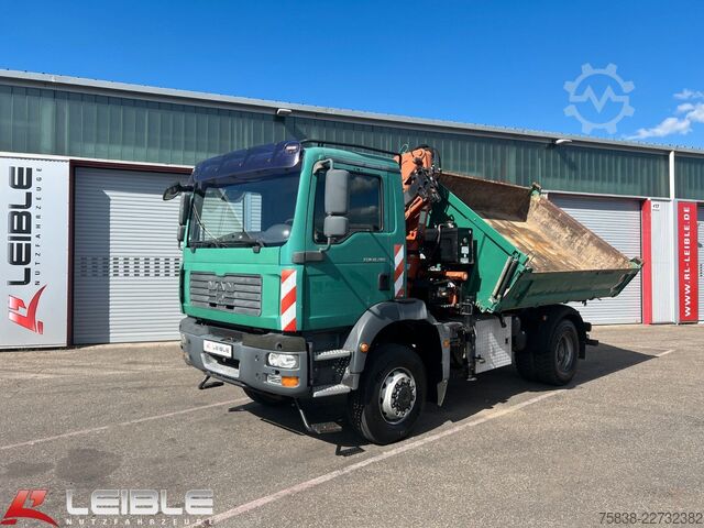 Dreiseitenkipper LKW MAN TGM 18.280 4x4 BB*Terex-Kran*Meiller-Kipper*