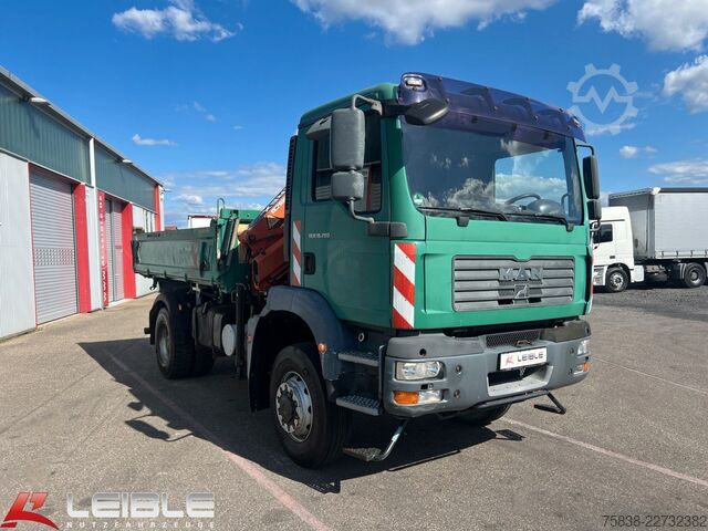 Dreiseitenkipper LKW MAN TGM 18.280 4x4 BB*Terex-Kran*Meiller-Kipper*