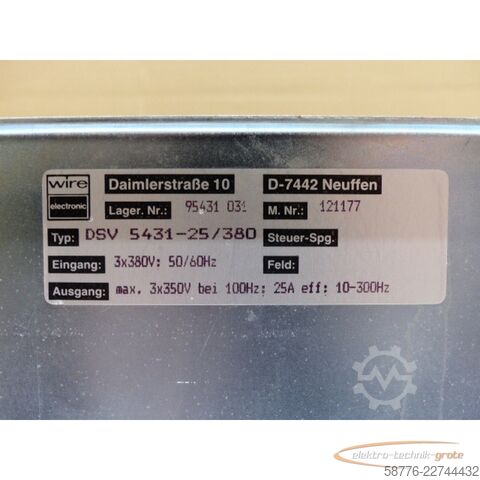 Komponente Wire electronic Wire Electronic DSV 5431-25 / 380 - DSV 5431-25/380