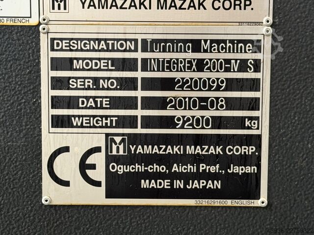 Multi-tasking lathe MAZAK INTEGREX200-4S Mazak Integrex 200-4 S
