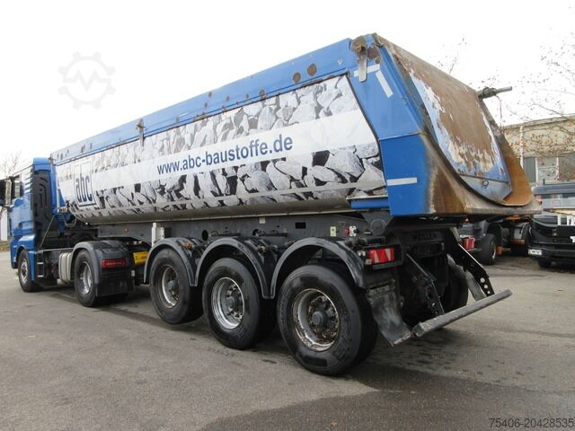 Tipper semitrailer meiller Thermomulde Stahl 23,10 m³, Liftachse