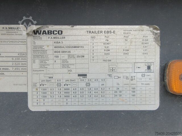 Tipper semitrailer meiller Thermomulde Stahl 23,10 m³, Liftachse