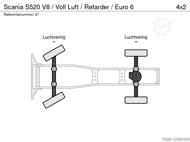 Standard-SZM Scania S520 V8 / Voll Luft / Retarder / Euro 6